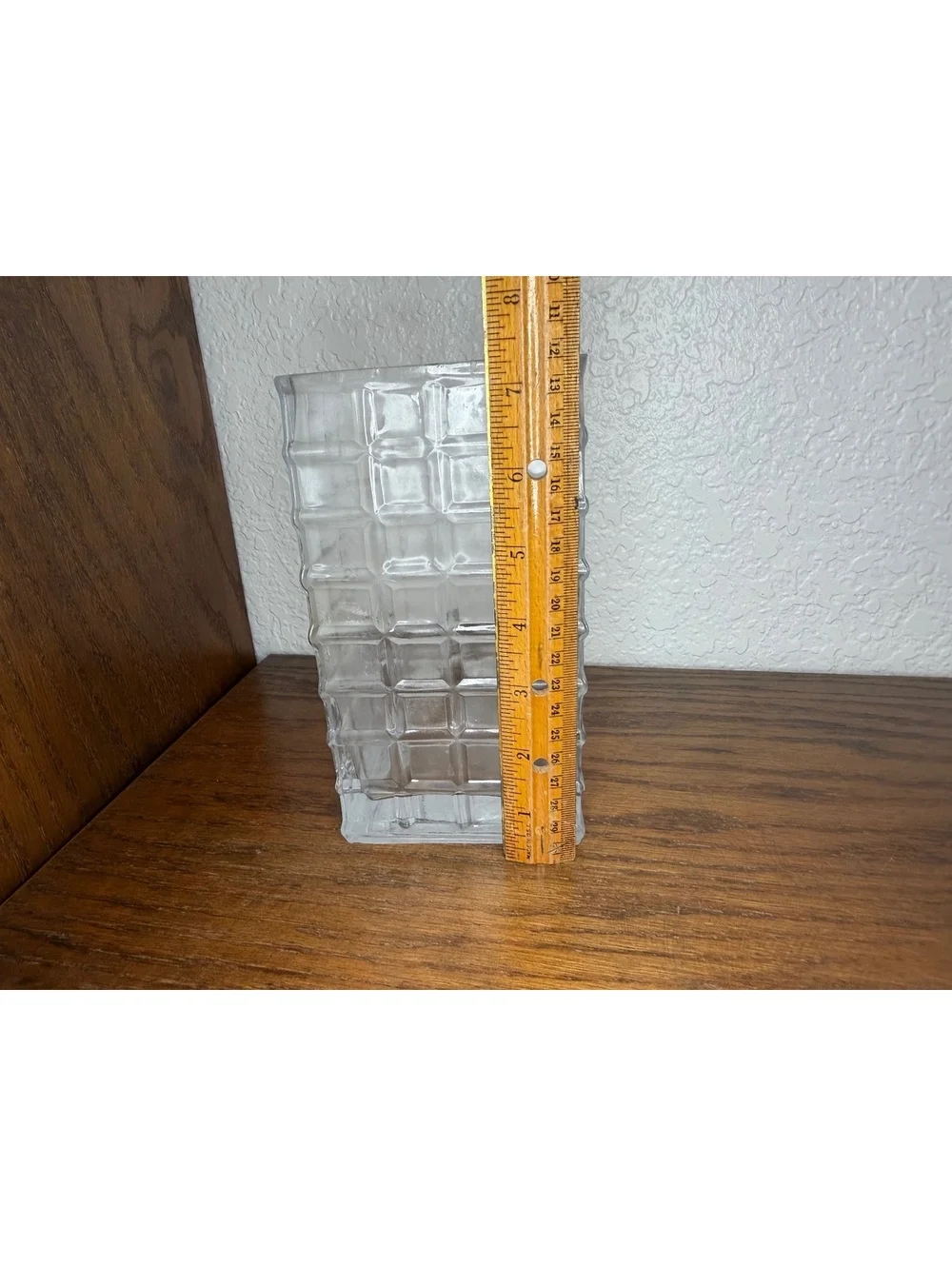 Vintage Art Glass Cube Block Vase Mid Century Modern